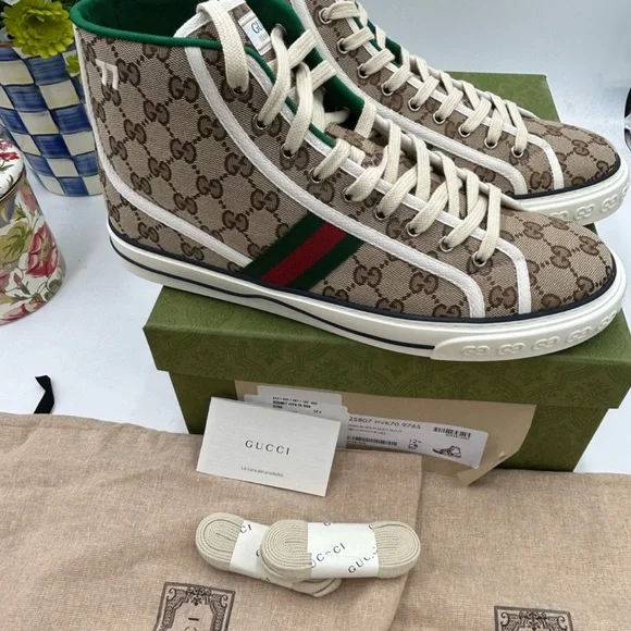 Men’s Gucci tennis 1977 HighTop Sneakers size 12.5 made in Italy